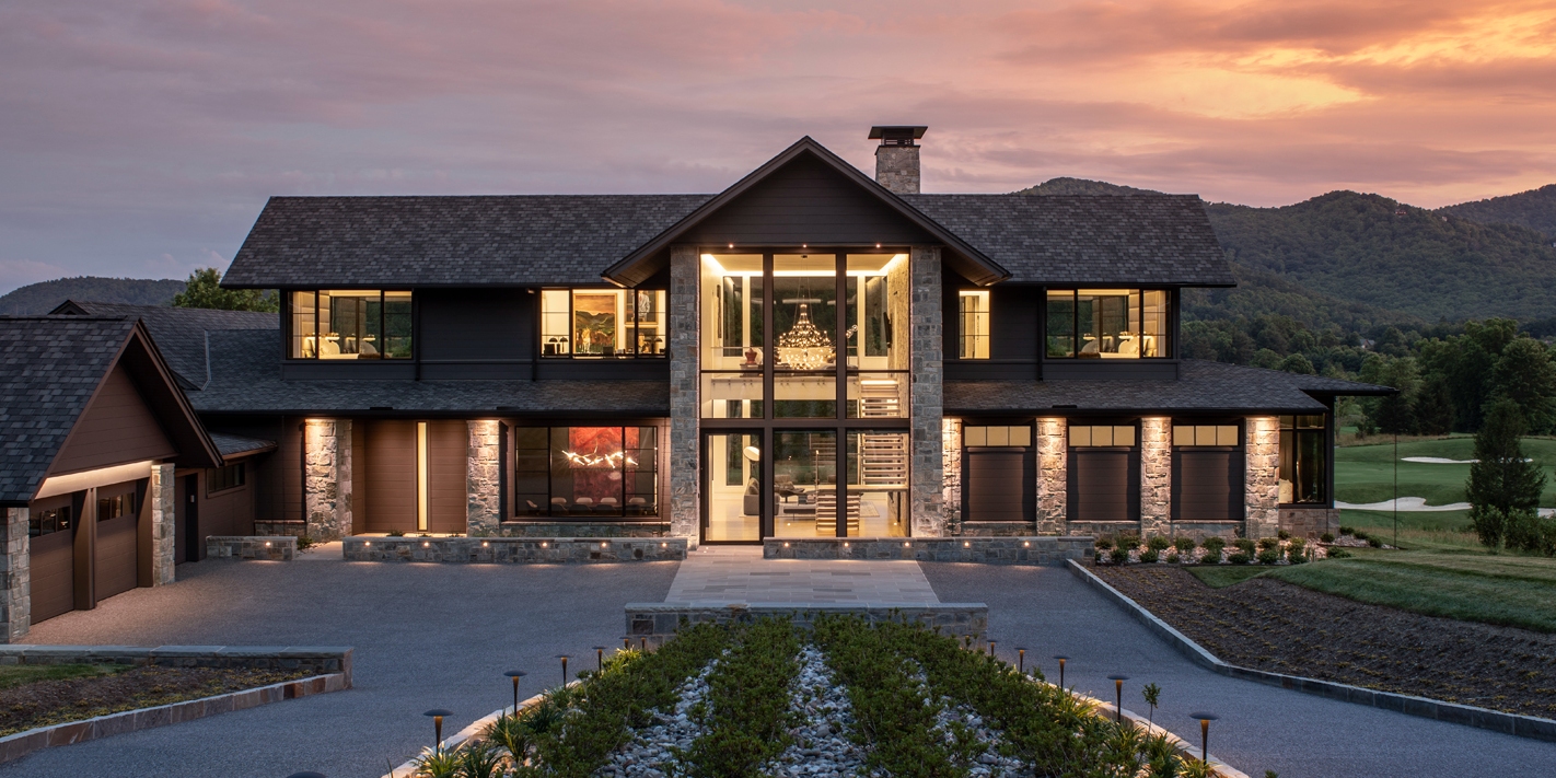 Glass on the green custom home